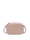 Valentino Stud-embellishment Leather Crossbody Bag In Sand