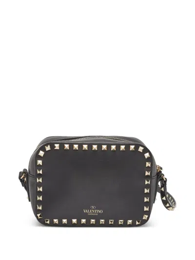 Pre-owned Valentino Garavani Rockstud Camera Mini Bag In Black