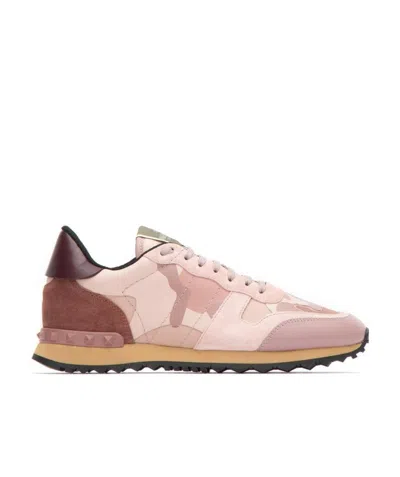 Valentino Garavani Rockstud Camouflage Sneakers In Nude