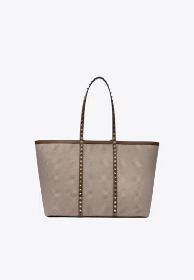 Valentino Garavani Rockstud Canvas Tote Bag