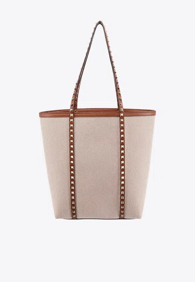Valentino Garavani Rockstud Canvas Tote Bag