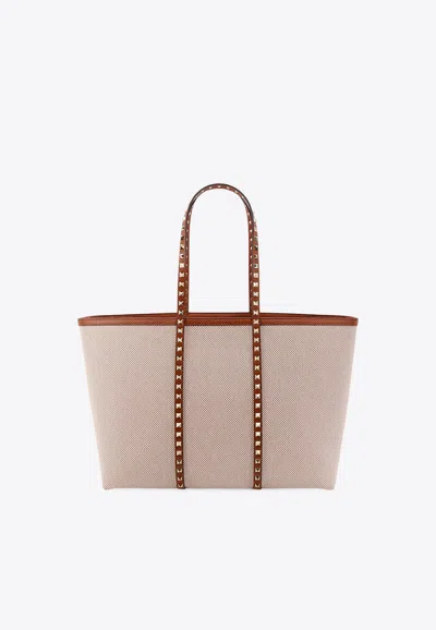 Valentino Garavani Rockstud Canvas Tote Bag