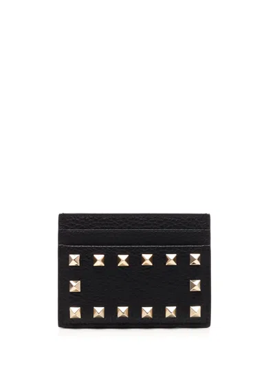 Valentino Garavani Rockstud Card Case In Black