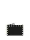 Valentino Rockstud Card Holder In Nero