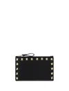 Valentino Rockstud Card Holder In Nero