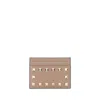 Valentino Garavani Rockstud Leather Card Holder In Pink