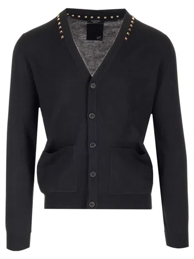 Valentino Rockstud Cardigan In Black