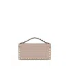 Valentino Rockstud Chain Wallet In Pink