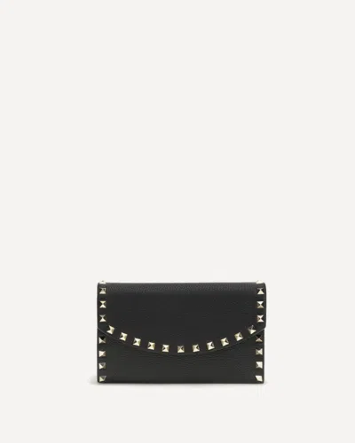 Valentino Garavani Rockstud Chain Wallet In Black