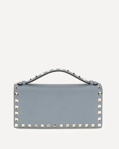 Valentino Garavani Rockstud Chain Wallet In Blue