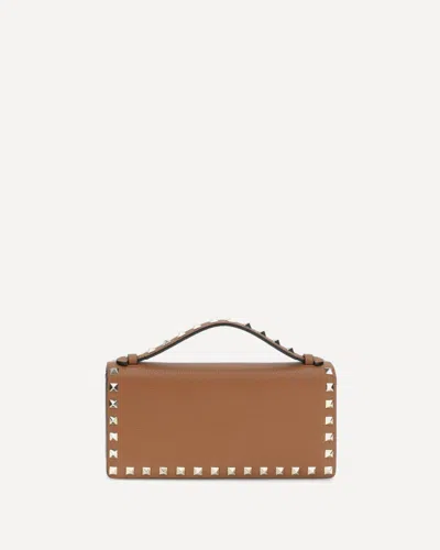 Valentino Garavani Rockstud Chain Wallet In Brown