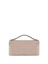 Valentino Rockstud Chain Wallet In Pink