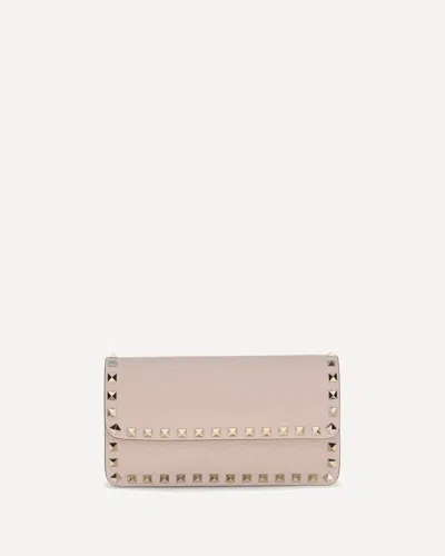 Valentino Garavani Rockstud Chain Wallet In Pink