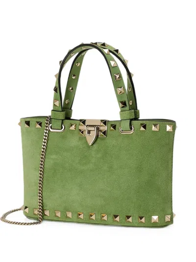 Valentino Garavani Rockstud Chain-strap Tote Bag In Green