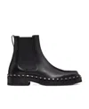 Valentino M-way Rockstud Ankle Boot In Calfskin Leather In Black