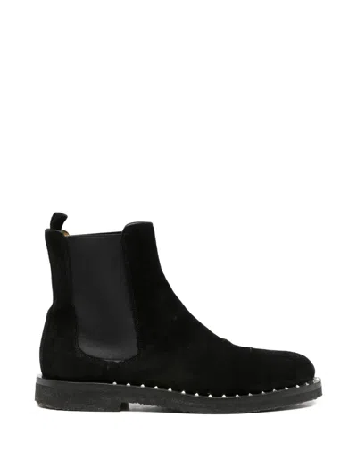 Pre-owned Valentino Garavani Rockstud Chelsea Boots In Black