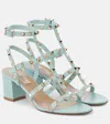 Valentino Rockstud Classic 60 Leather Sandals In Blue
