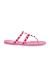 Valentino Rockstud Clip Foot Flip-flops In Pink