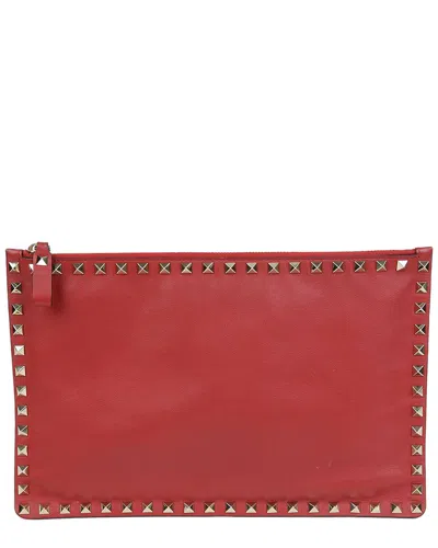 Pre-owned Valentino Garavani Valentino Rockstud Clutch (authentic Pre-loved)