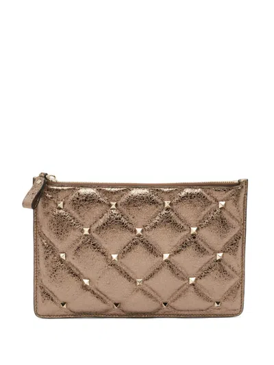 Pre-owned Valentino Garavani Rockstud Clutch Bag In Silver