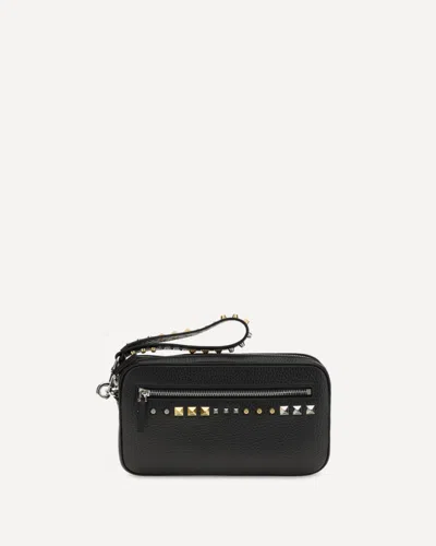 Valentino Garavani Rockstud Clutch Bag In Black