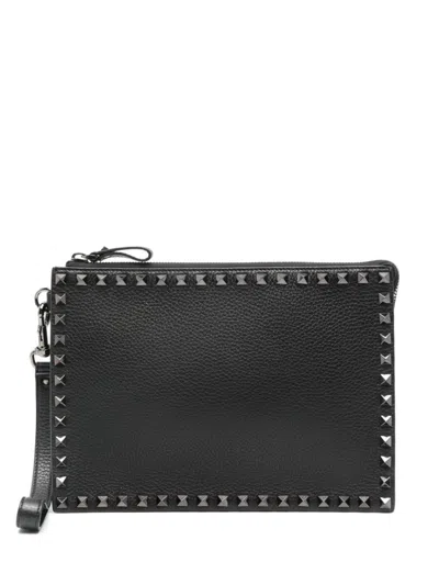 Valentino Garavani Rockstud Clutch In Black