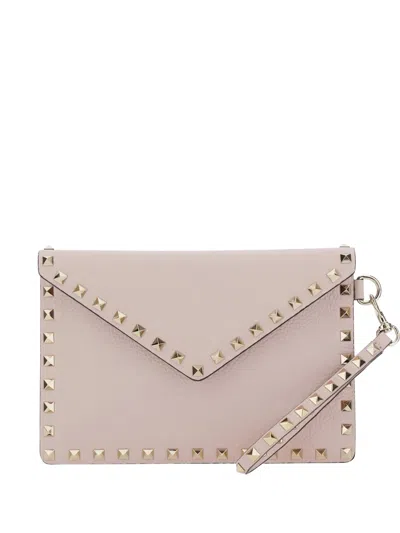 Valentino Garavani Rockstud Clutch Bag In Pink