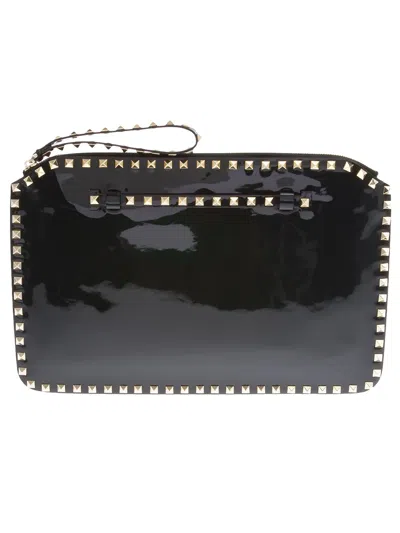 Valentino Garavani 'rockstud' Clutch In Black