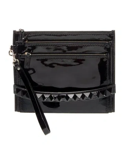 Pre-owned Valentino Garavani Rockstud Clutch In Black