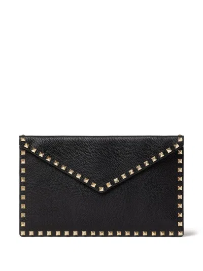 Valentino Garavani Rockstud Clutch In Black