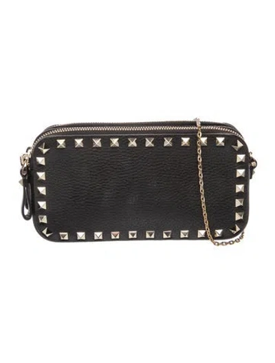 Pre-owned Valentino Garavani Rockstud Clutch In Blue