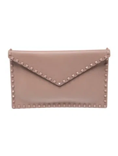 Pre-owned Valentino Garavani Rockstud Clutch In Purple