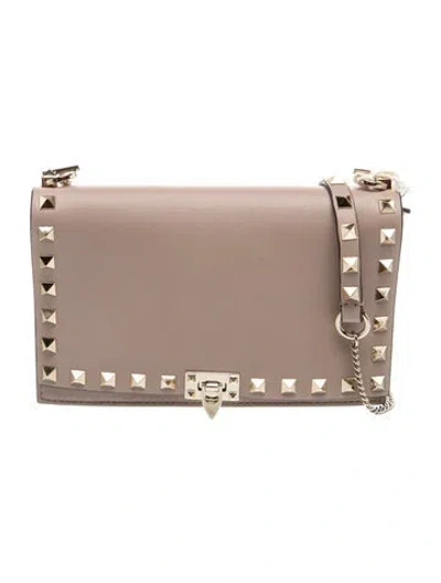 Pre-owned Valentino Garavani Rockstud Clutch W/ Tags In Neutral