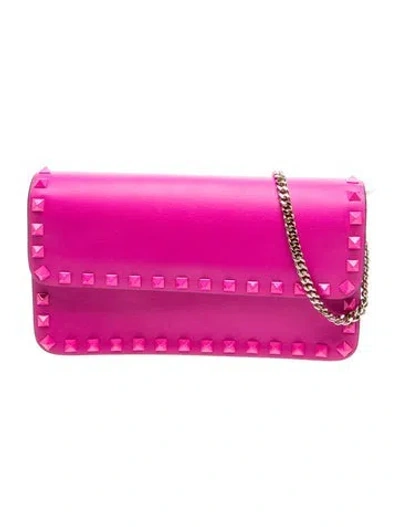 Pre-owned Valentino Garavani Rockstud Clutch W/ Tags In Pink