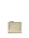 Valentino Rockstud Coin Purse In Green