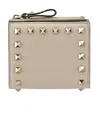 Valentino Rockstud Compact Wallet In Nude
