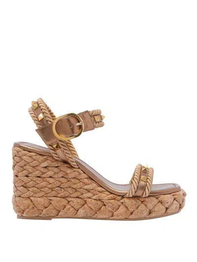 Valentino Garavani Rockstud Cork Wedges