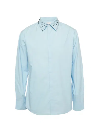 Pre-owned Valentino Rockstud Cotton Shirt In Blue