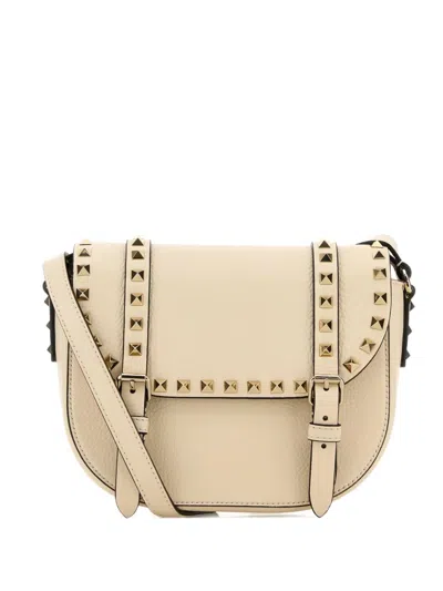 Valentino Garavani Rockstud Cross Body Bag In Neutral