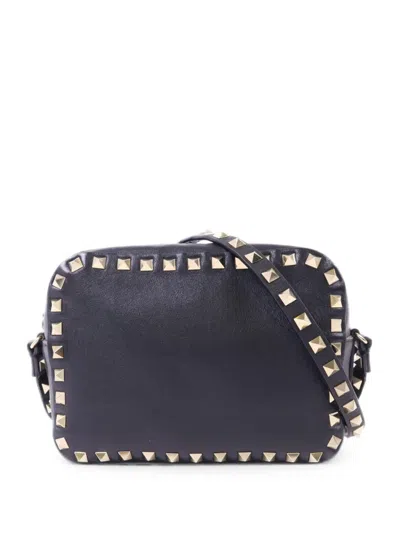 Pre-owned Valentino Garavani Rockstud Cross Body Bag In Black