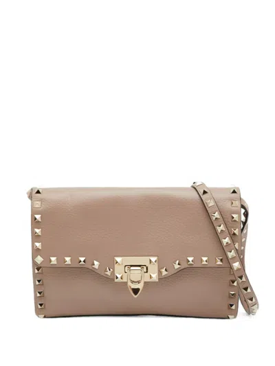 Pre-owned Valentino Garavani Rockstud Cross Body Bag In Neutrals