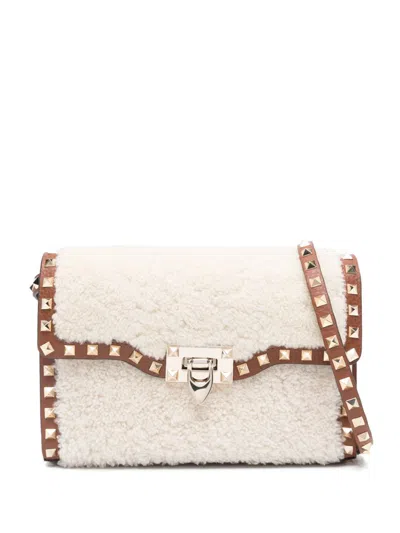 Valentino Garavani Rockstud Cross Body Bag In Neutrals