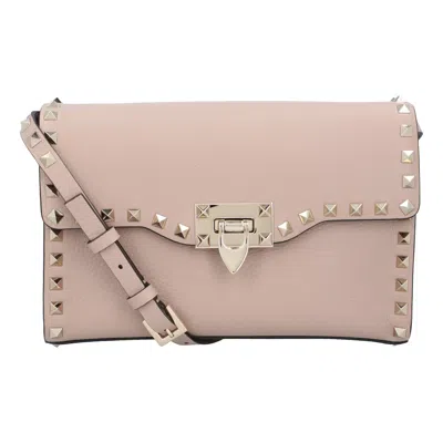 Valentino Garavani Valentino Small Shoulder Bag Rockstud In Brown