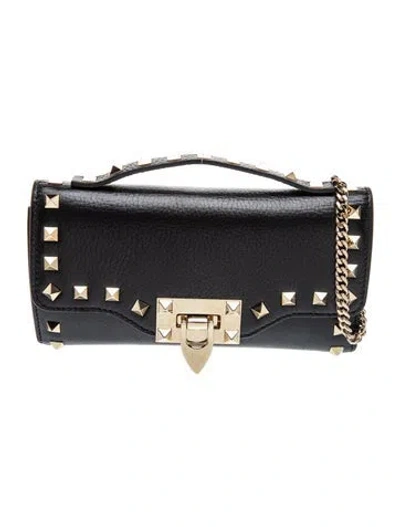 Pre-owned Valentino Garavani Rockstud Crossbody Bag In Black