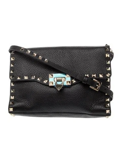 Pre-owned Valentino Garavani Rockstud Crossbody Bag In Black