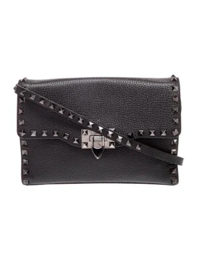 Pre-owned Valentino Garavani Rockstud Crossbody Bag In Black