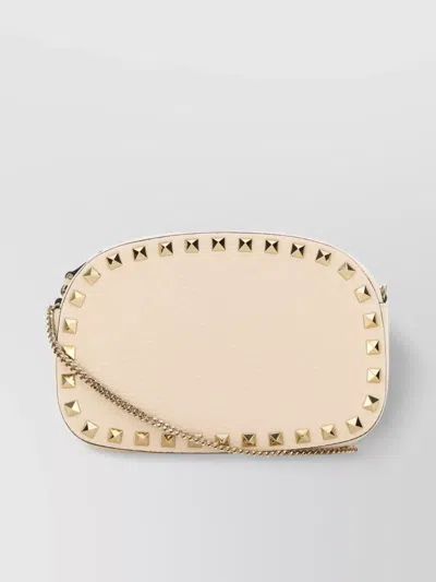 Valentino Garavani Rockstud Crossbody Bag Chain Strap In Neutral