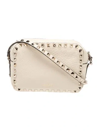 Pre-owned Valentino Garavani Rockstud Crossbody Bag In Neutral