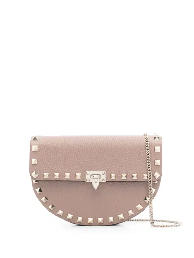Valentino Garavani Rockstud Crossbody Bag In Neutrals