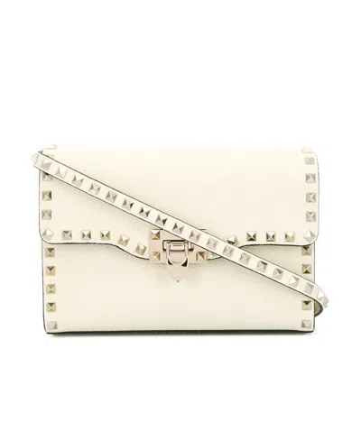 Valentino Garavani Rockstud Crossbody Bag In Nude